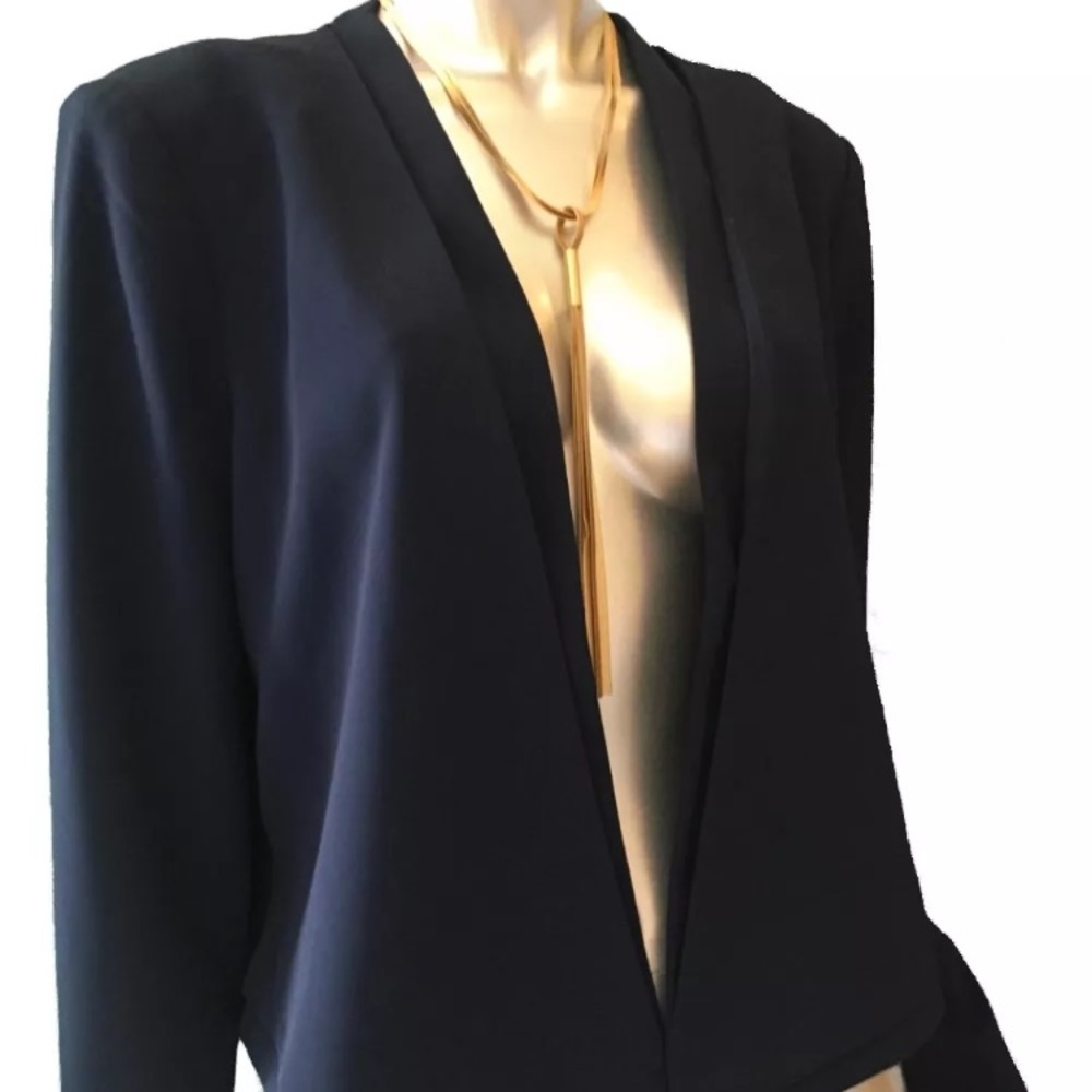 White House Black Market Blue Soft Drape Jacket 14